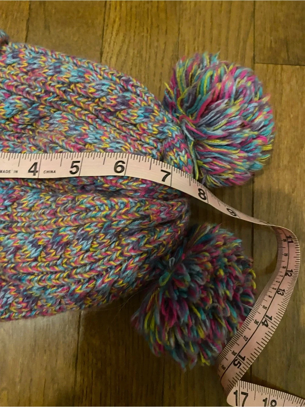 🌸 Kids Multicolor Knit Pom Beanie Hat - Pink Blend